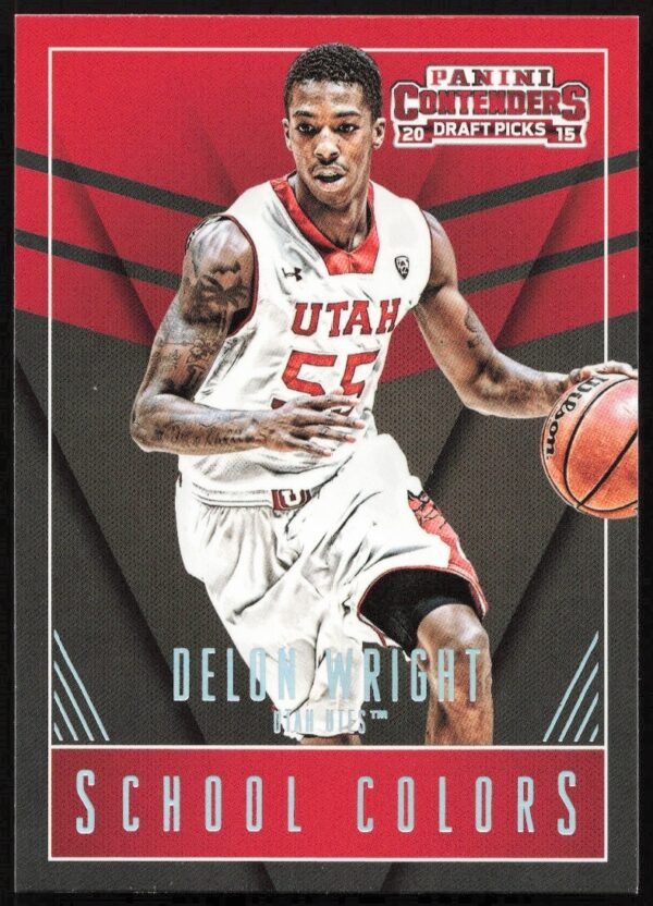 Delon Wright 2015-16 Panini School Colors Card #14, college basketball theme.