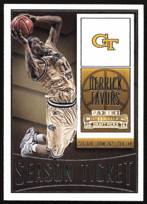 2015-16 Panini Contenders Derrick Favors trading card #27 front view.