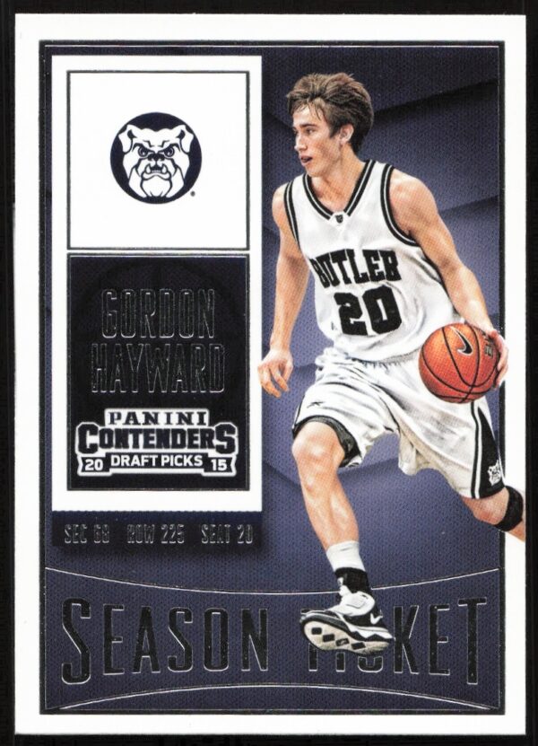 Gordon Hayward 2015-16 Panini Contenders Draft card #36, NBA player, action pose.