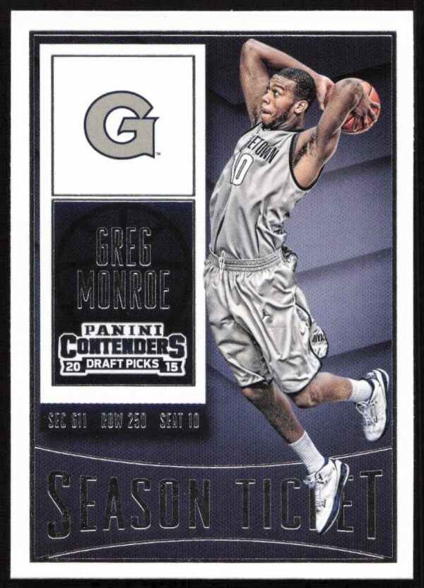 Front view of 2015-16 Panini Contenders Draft Picks card featuring Greg Monroe #35.