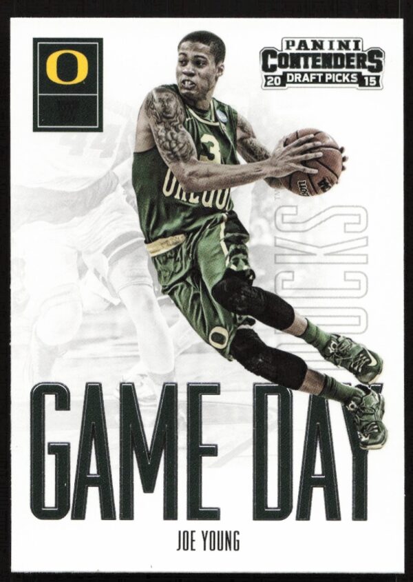 Joe Young Panini Contenders 2015-16 Game Day Card #19, college uniform (front view).