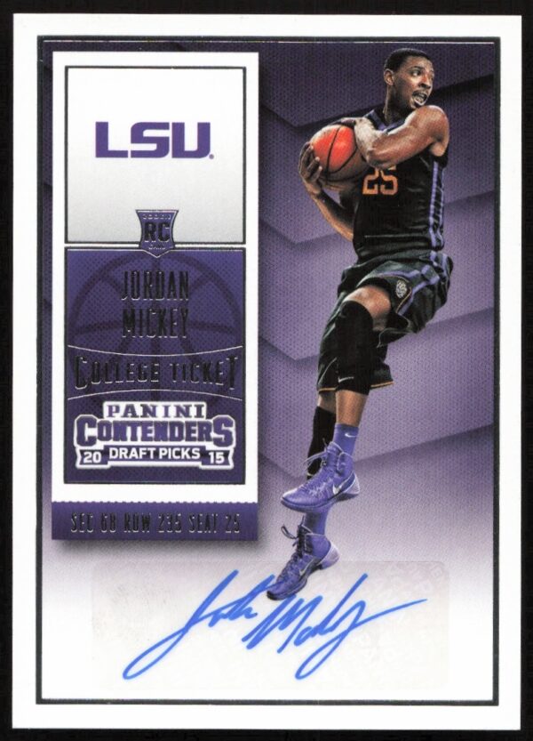2015-16 Panini Contenders Jordan Mickey #146 Autographed Basketball Card.