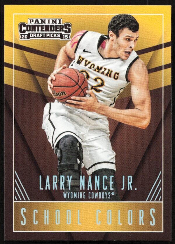 Larry Nance Jr. 2015-16 Panini Contenders School Colors card in collegiate basketball uniform, #49.
