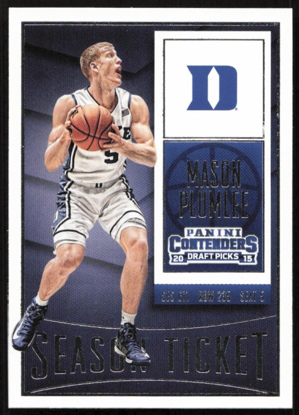 Mason Plumlee 2015-16 Panini Contenders Draft Picks Card #68 Front Action Shot.