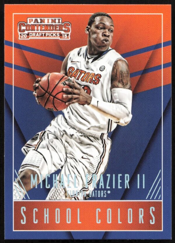 Michael Frazier II 2015-16 Draft Picks Card #28 featuring School Colors design.