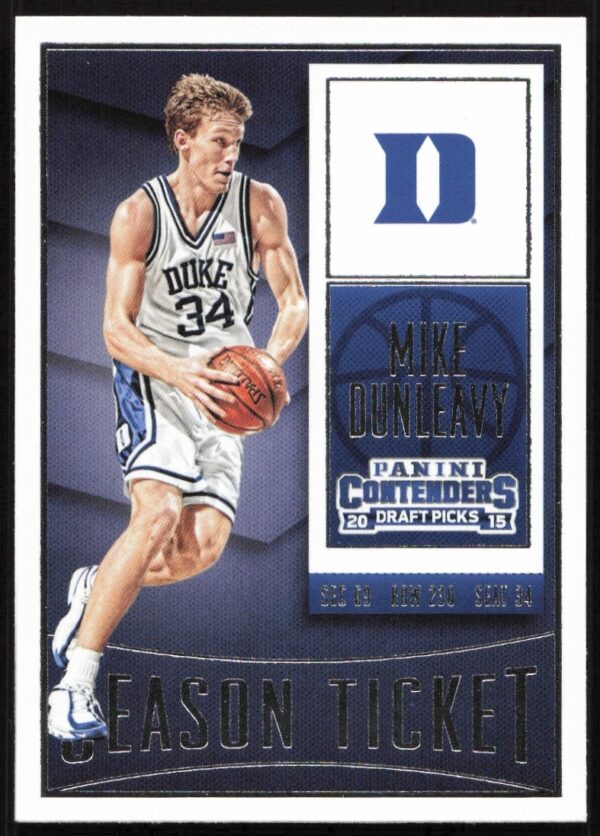 Mike Dunleavy Jr. Draft Picks Card #73, 2015-16 Panini Contenders, Basketball Jersey Front View.