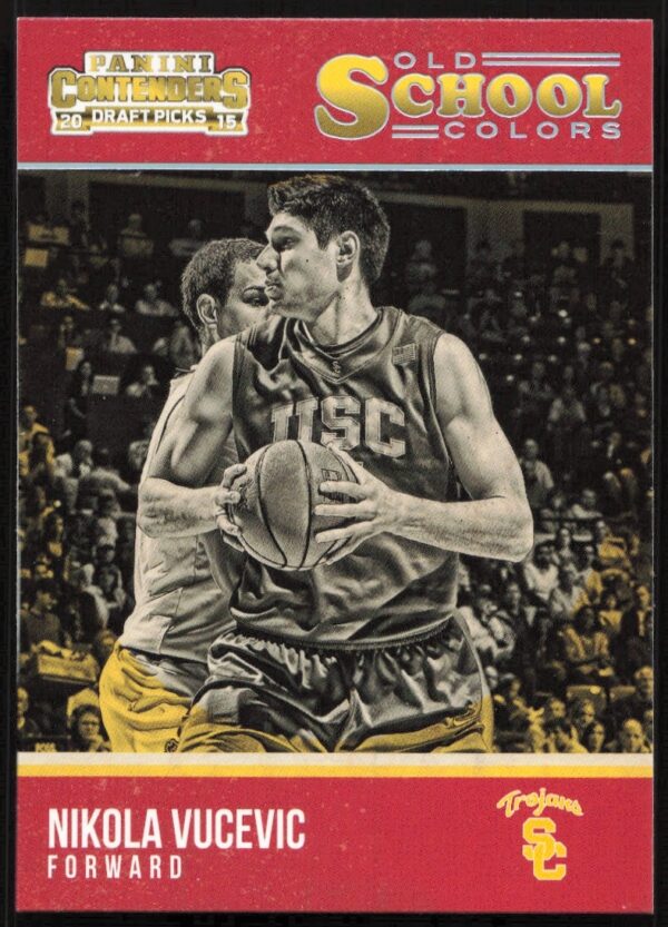 Nikola Vucevic Old School Colors trading card, 2015-16 Panini Draft Picks, #38 Front.