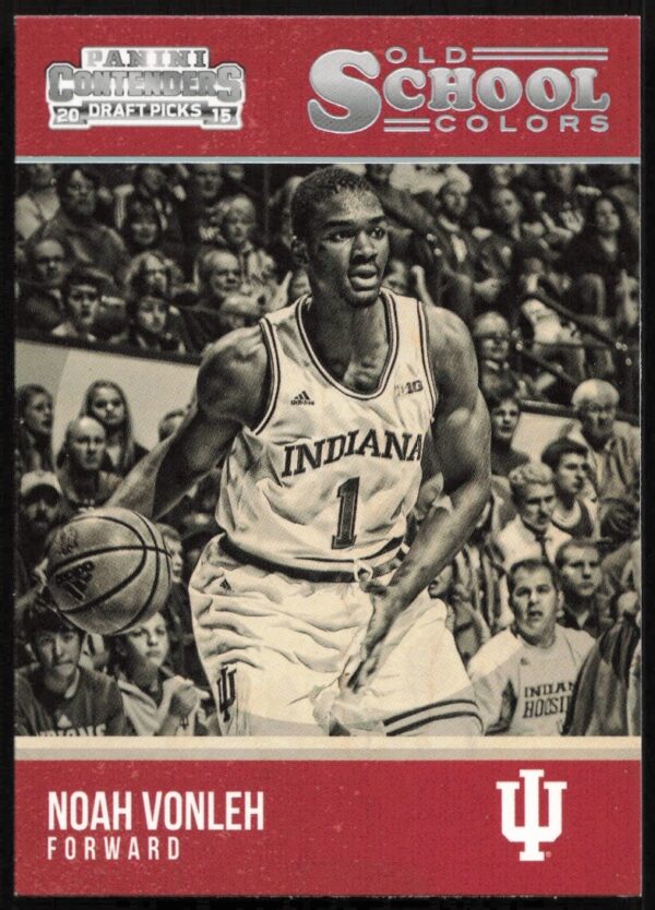 Noah Vonleh 2015-16 Panini Contenders card #39, Old School Colors design, action shot.