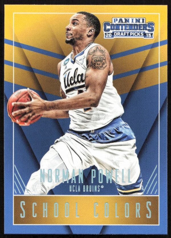 Norman Powell 2015-16 Contenders School Colors basketball card, showcasing college uniform, card #32.