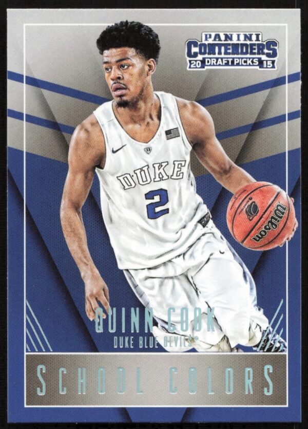 Quinn Cook 2015-16 Panini Draft Picks Card #34, featuring college action shot.