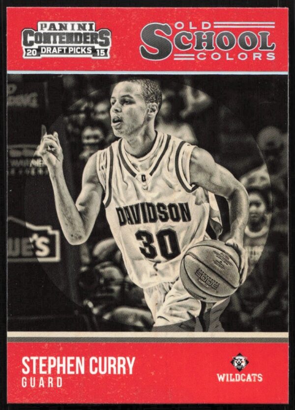 Stephen Curry Panini Contenders card 2015-16, Old School Colors #29.