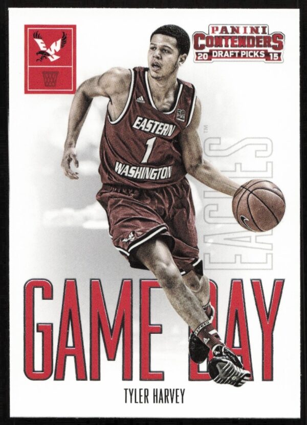 Tyler Harvey 2015-16 Panini Contenders Draft Picks basketball card #43 front view.