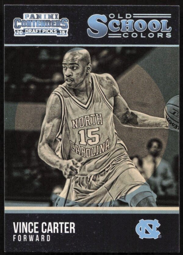 Vince Carter 2015-16 Panini Contenders Card #42 showing college uniform front design.