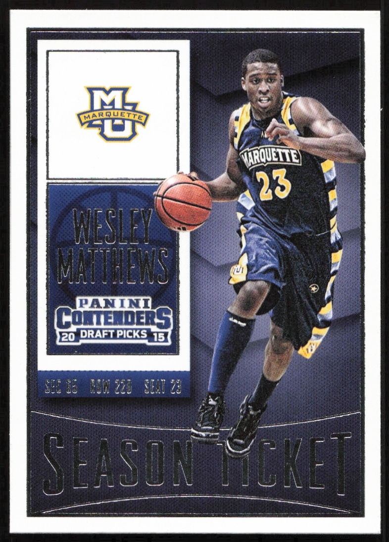 Wesley Matthews 2015-16 Panini Contenders Draft Picks card, #98, front view, college highlights.