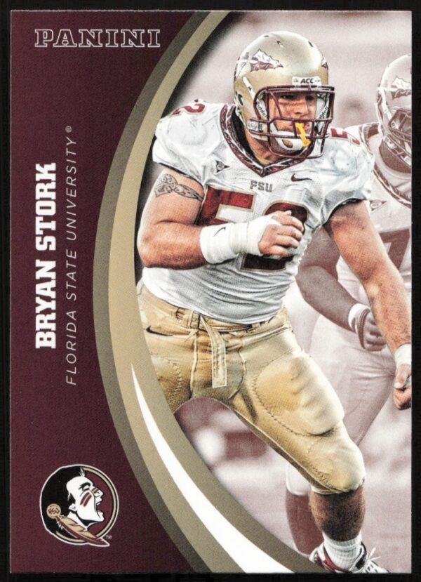 Bryan Stork 2015 Panini Card #70, Florida State Seminoles, front view showing team action.