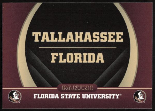 2015 Panini card featuring Florida State Seminoles player, team colors, and emblem, card #2.