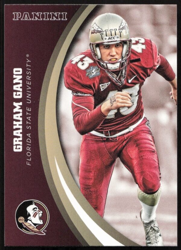 Front of 2015 Florida State Seminoles Graham Gand Panini trading card featuring action shot.