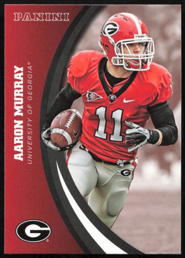 2015 Panini card showing Aaron Murray in Georgia Bulldogs uniform as quarterback.