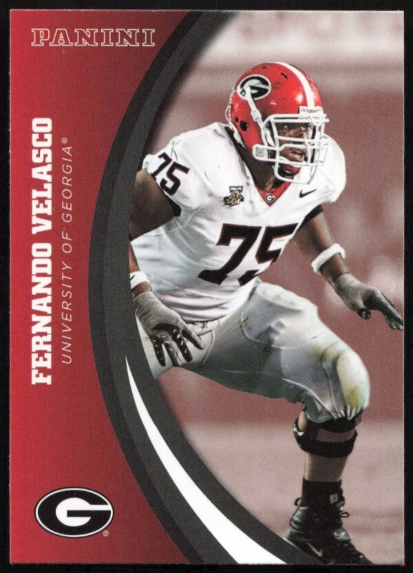 Fernando Velasco 2015 Georgia Bulldogs trading card, showcasing his athletic prowess in uniform.