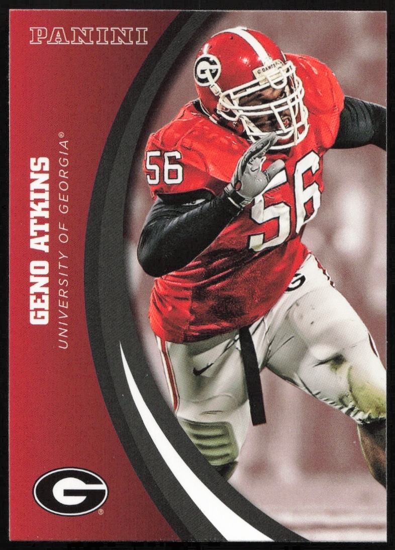 Geno Atkins 2015 Panini Georgia Bulldogs Card #29 Front, featuring college achievements.