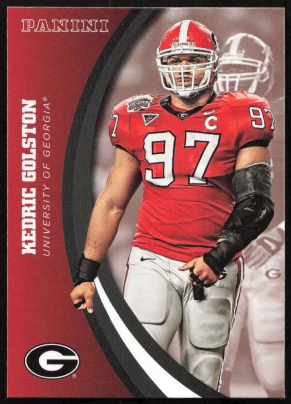 Kedric Golstons 2015 Georgia Bulldogs Panini trading card, #40, front view.