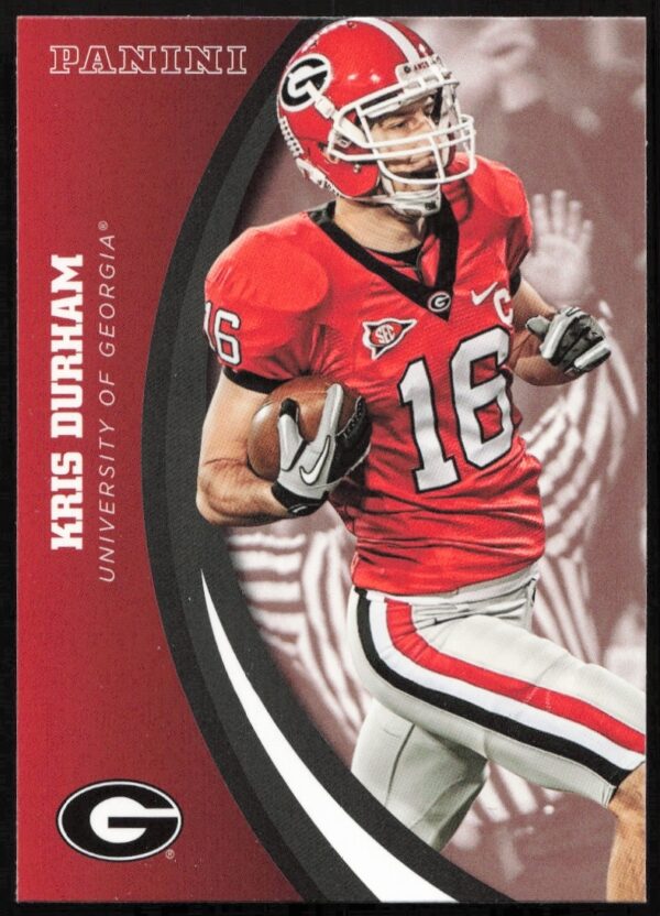 Kris Durham 2015 Panini Georgia Bulldogs card #42, showcasing his college football legacy.