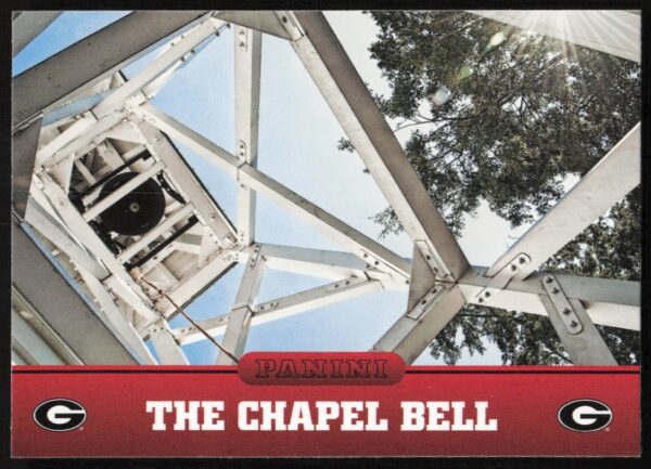 2015 Georgia Bulldogs Panini Card featuring The Chapel Bell, iconic UGA tradition, #10 (Front).