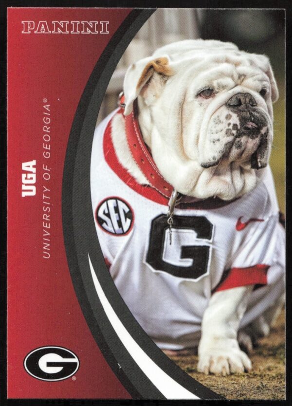 2015 Panini Georgia Bulldogs UGA card showcasing mascot and team elements.