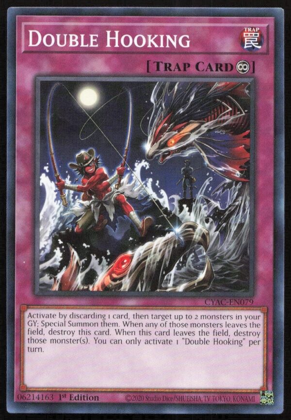 2020 Yu-Gi-Oh! Cyberstorm Access Trading Card: Double Hooking #CYAC-EN079 (1st Edition, Front)