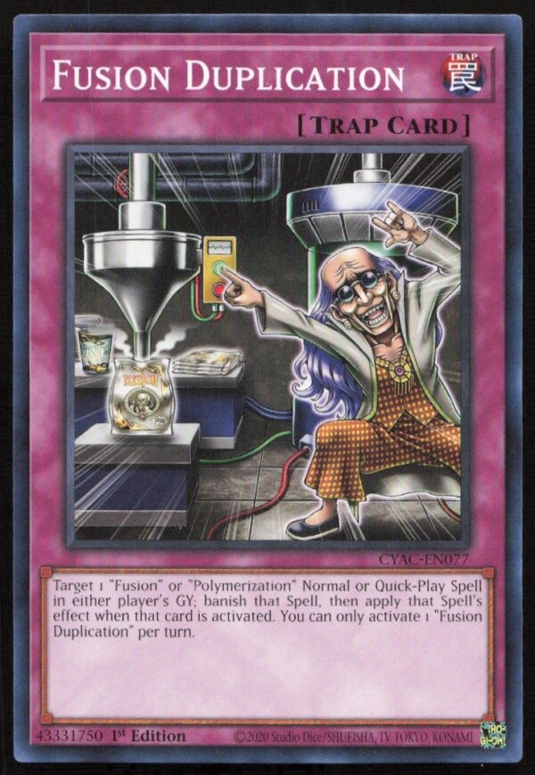 Yu-Gi-Oh! Cyberstorm Access Fusion Duplication card 2020, vibrant collectible front view.