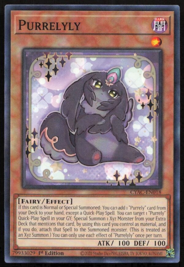 Yu-Gi-Oh! Cyberstorm Access Purrelyly 1st Edition Card Front CYAC-EN018