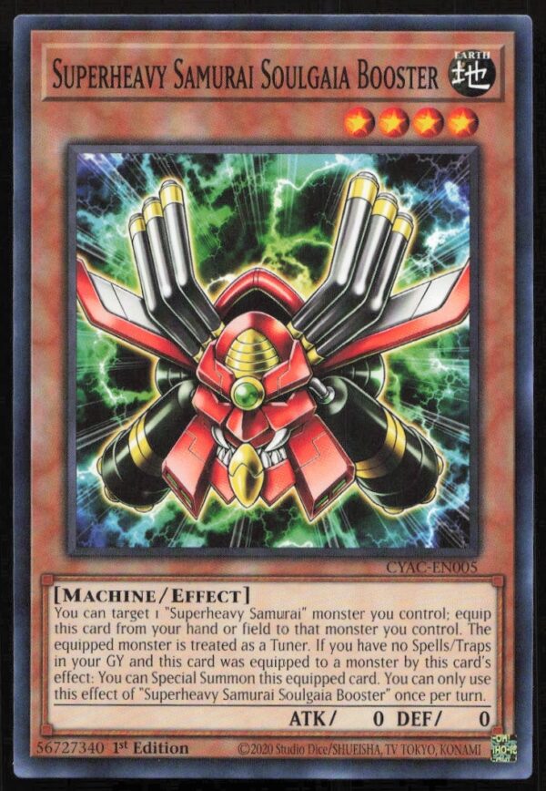 Yu-Gi-Oh! 2020 Cyberstorm Superheavy Samurai Soulgaia Card Front, #CYAC-EN005 Booster.
