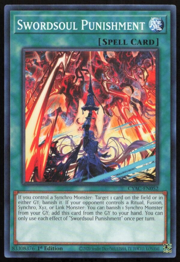 Swordsoul Punishment card from 2020 Yu-Gi-Oh! Cyberstorm Access set, first edition.