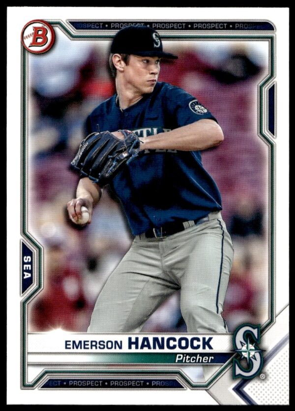 Emerson Hancock 2021 Bowman Prospects Card #BP-78, Seattle Mariners Pitcher.
