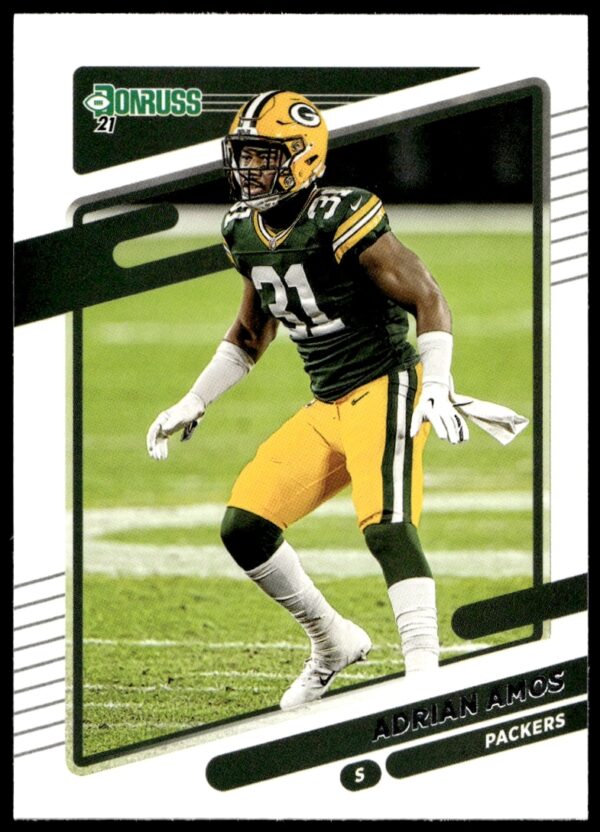 Adrian Amos 2021 Donruss card #162 in Packers uniform, front view.