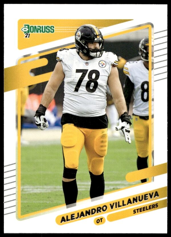 Alejandro Villanueva NFL Action 2021 Donruss Card #24 Front.
