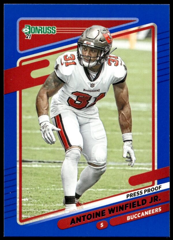 Donruss 2021 Antoine Winfield Jr. Red Press Proof Card #106 Front View.