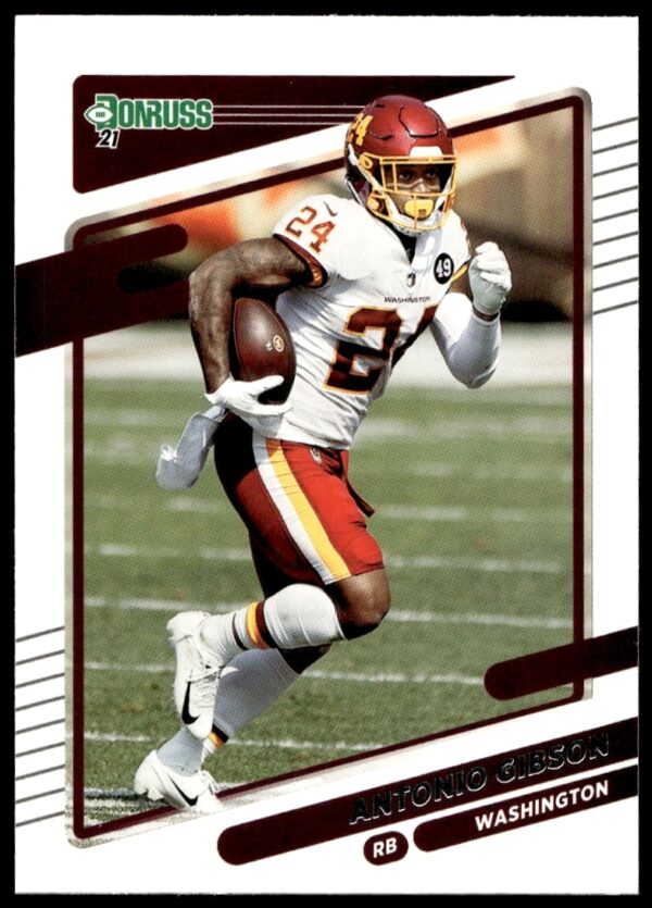 2021 Donruss Football Card featuring Antonio Gibson in action, card number 7.