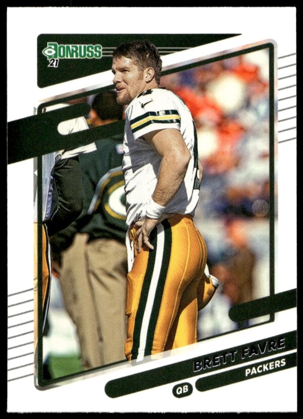 Brett Favre 2021 Donruss Card #156 No Helmet, Football Trading Card, Iconic Quarterback.