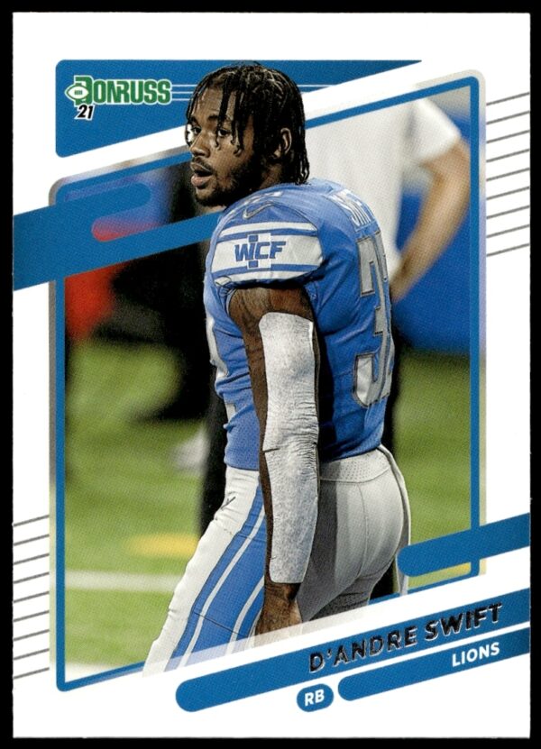 DAndre Swift 2021 Donruss Card #171, showcasing helmetless athletic action.