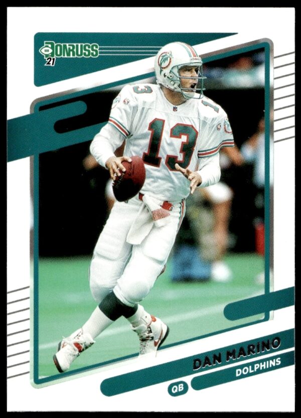 Dan Marino 2021 Donruss football trading card #66 front view.