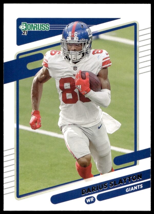 Darius Slayton 2021 Donruss Card #80, New York Giants, dynamic action shot.