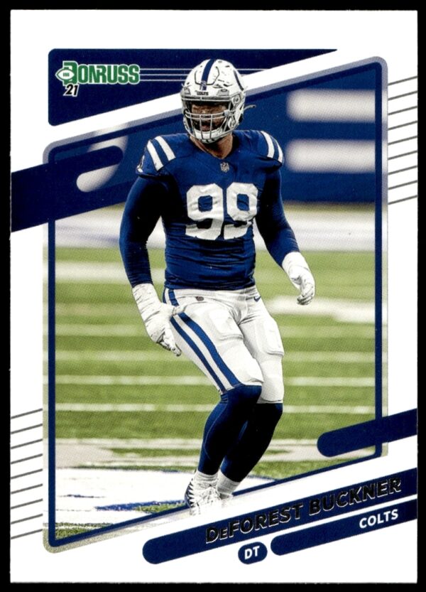 DeForest Buckner 2021 Donruss Card #154 showcases his skills in Colts uniform.