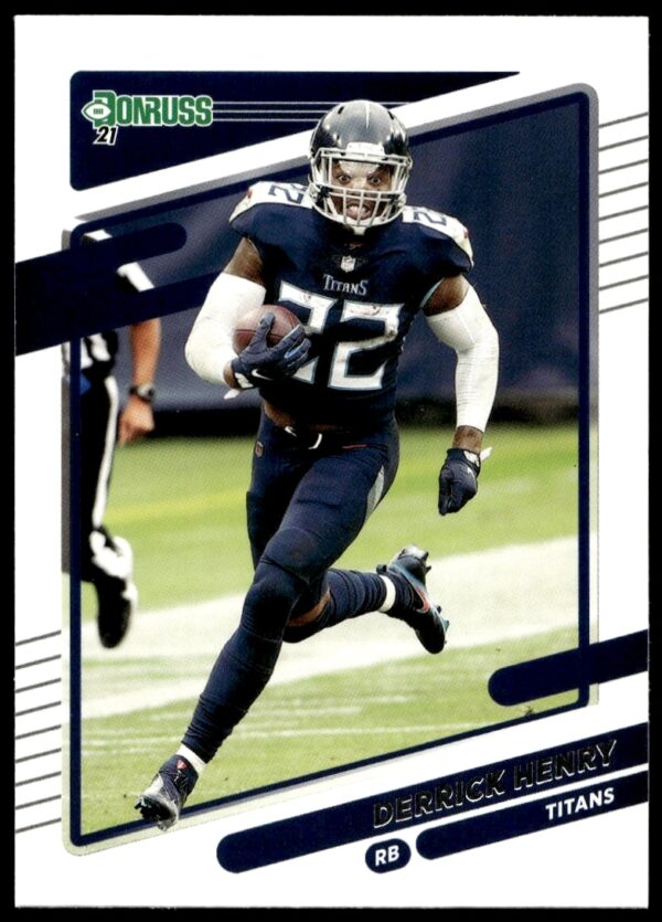 Derrick Henry 2021 Donruss Football Card #14 showcases his dynamic Tennessee Titans action.