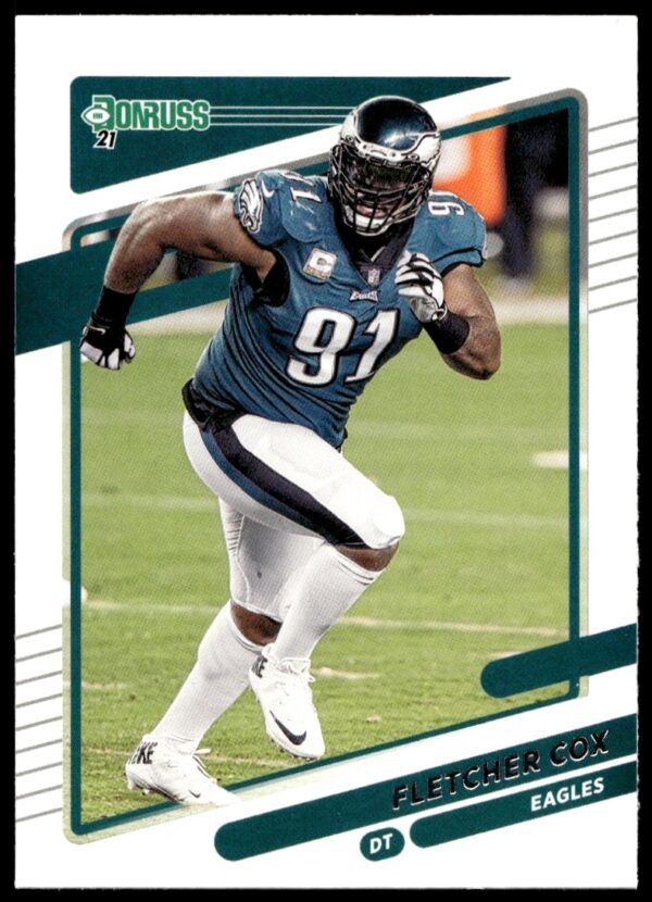 2021 Donruss Fletcher Cox Football Card #115 Featuring Action Shot (Front)