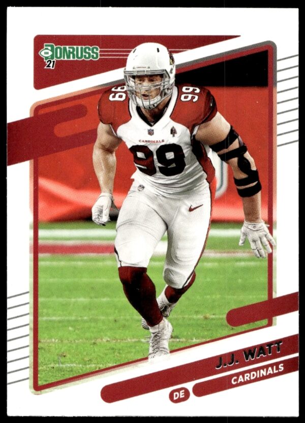 J.J. Watt 2021 Donruss Card #164: Dynamic action shot in NFL uniform.