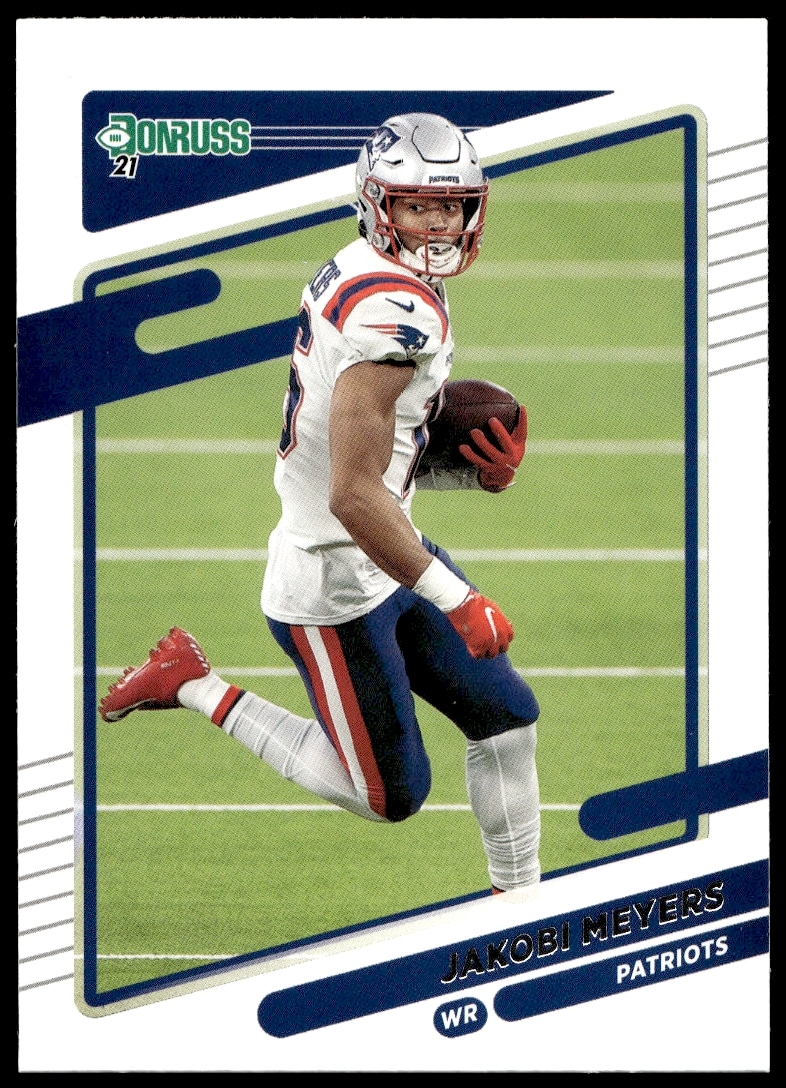 Jakobi Meyers Donruss 2021 Football Card #49 showcasing his athletic skill in team uniform.