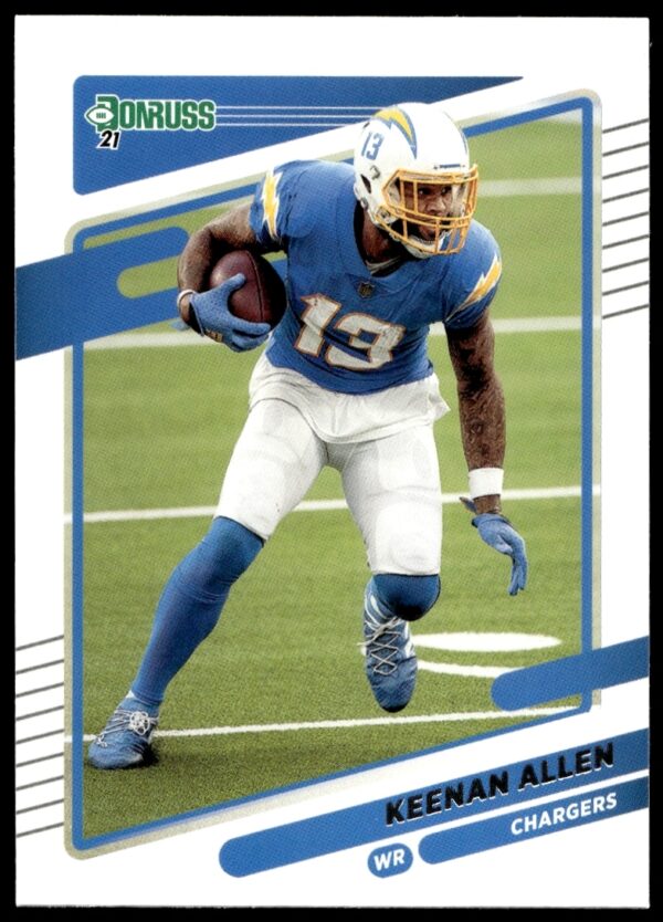 Keenan Allen 2021 Donruss Football Card #73: Action Shot in Chargers Uniform