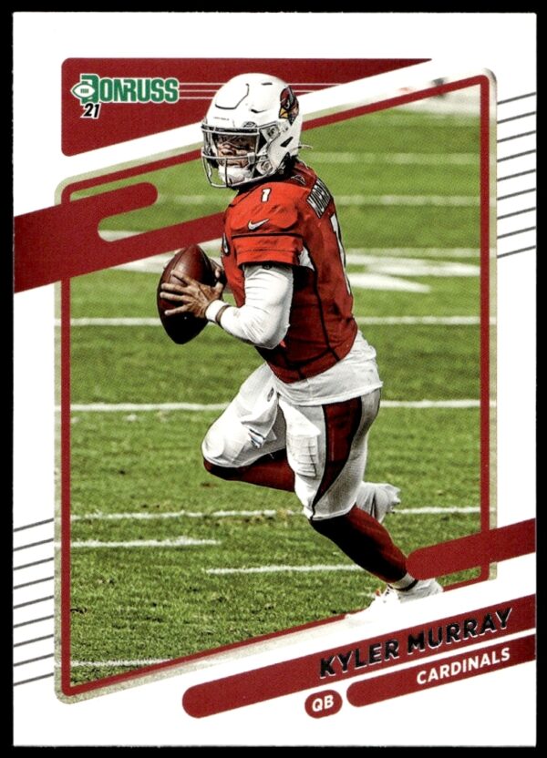 Kyler Murray 2021 Donruss football card #245, featuring action shot in Cardinals uniform.