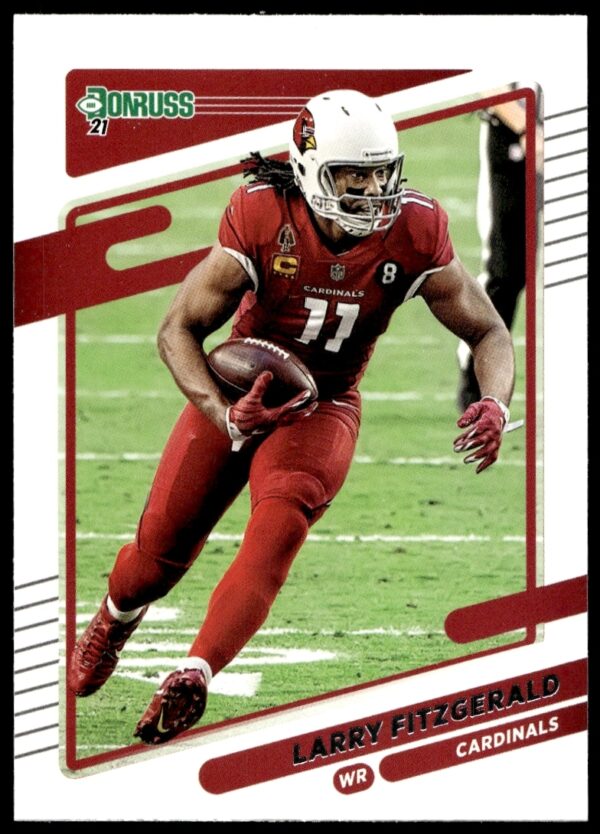 Front of 2021 Donruss Larry Fitzgerald Football Card #246, featuring action-packed design.